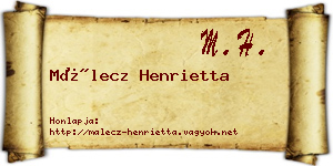 Málecz Henrietta névjegykártya